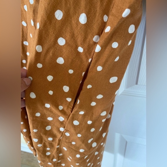 Charlie Paige Polka Dot Brown and White Dress with Pockets - Picture 3 of 6